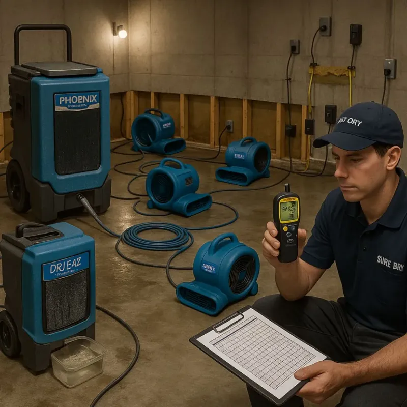 Structural Drying and Dehumidification process in Prunedale, CA